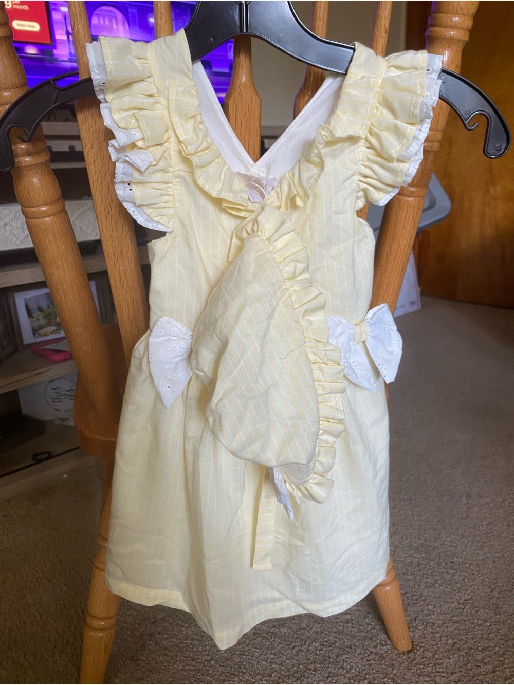 Caramelo Kids- NWT- Butter yellow adorable dress with bonnet